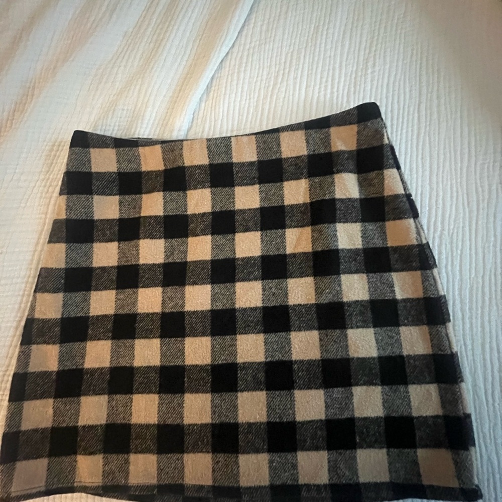 Primark Black and Tan Buffalo Print Mini Pencil Skirt Size 8